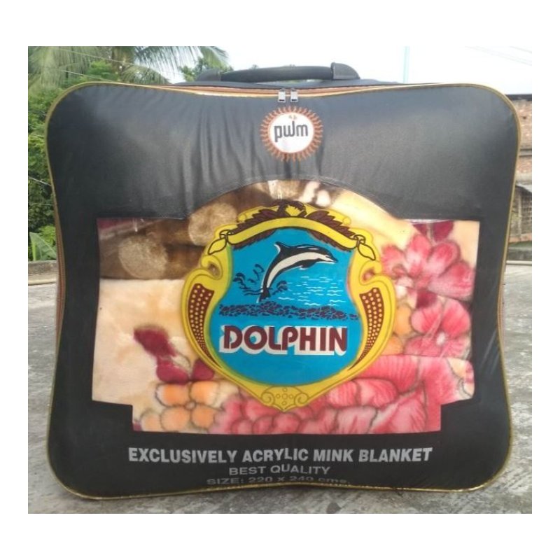 Dolphin 4.5 kg king size fleece blanket with floral pattern